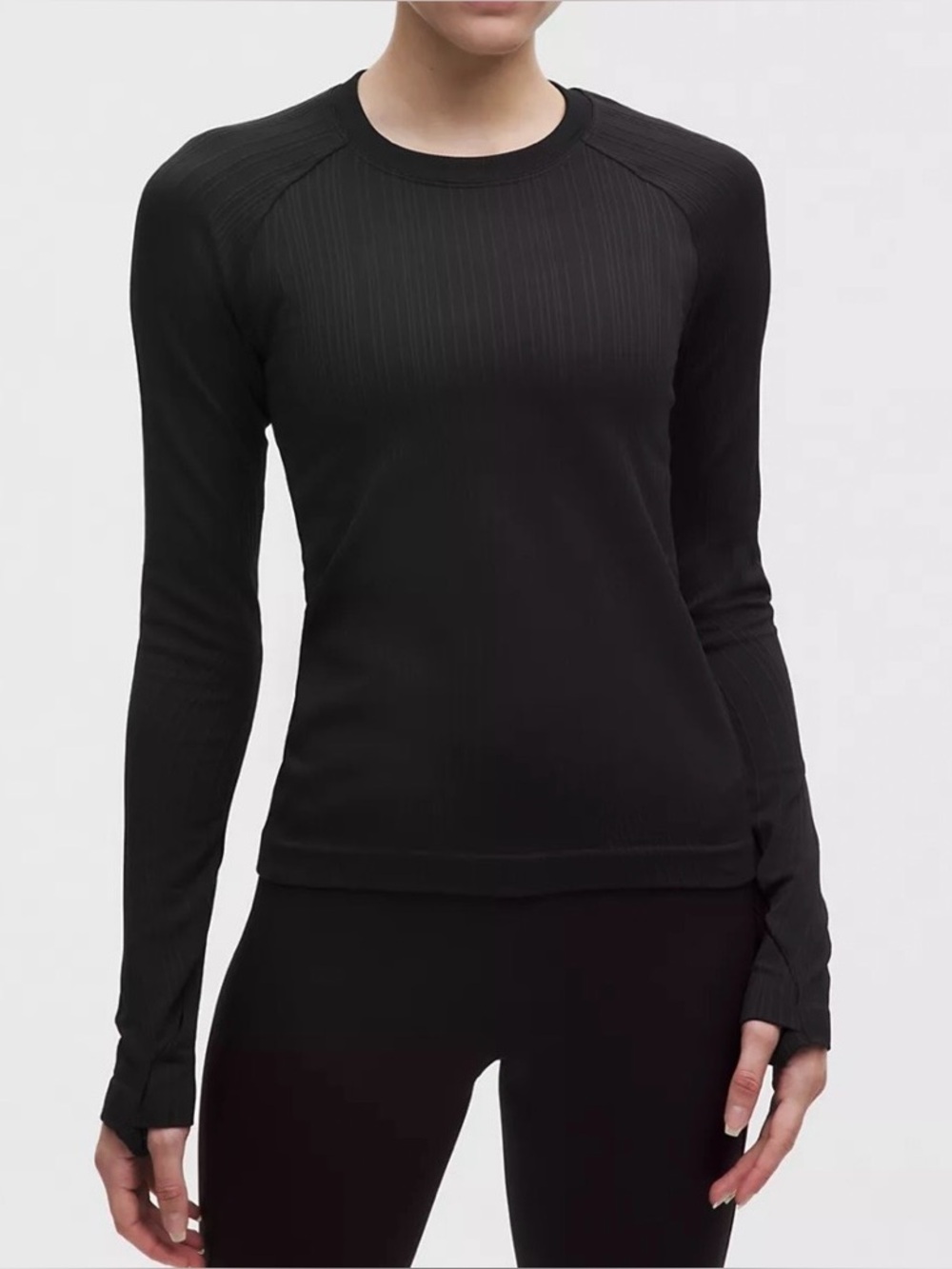 lululemon NWT Rest Less Pullover Black Long-Sleeve Crew Top Ribbed Size 10